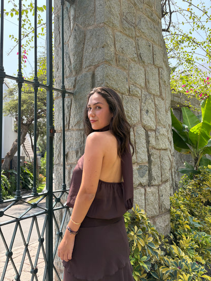 Blusa Maria Halter Marrón