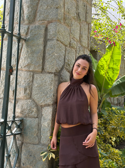 Blusa Maria Halter Marrón